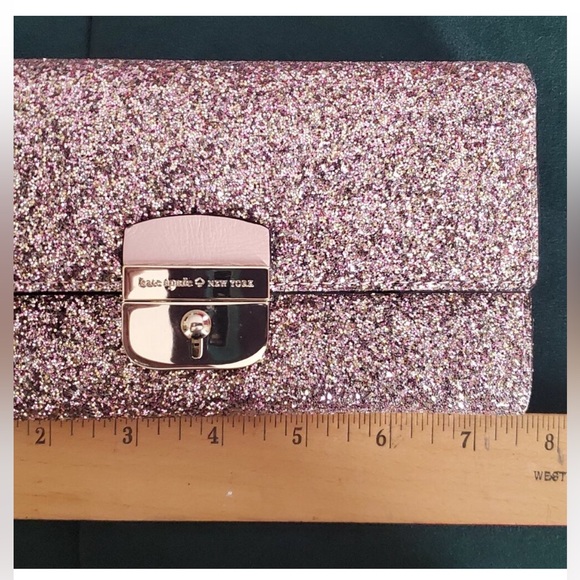 KATE SPADE PINK SPARKLE CLUTCH - Picture 3 of 16